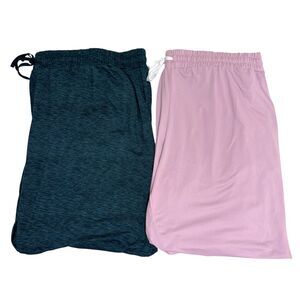 RE Real Essentials Lounge Pajama Pants Jogger Bundle Space Dye Teal Purple 2X